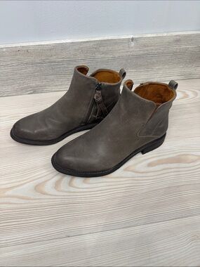 Franco Sarto Gray Leather Ankle Booties